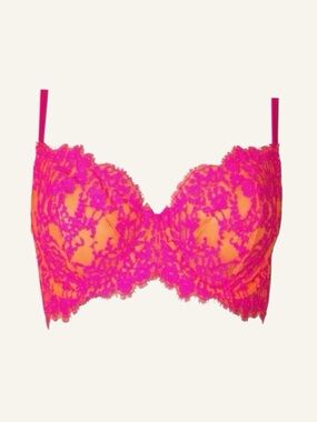 Victoria's Secret Very Sexy Pink & Coral Unlined Demi Buste Bra Size 32DD